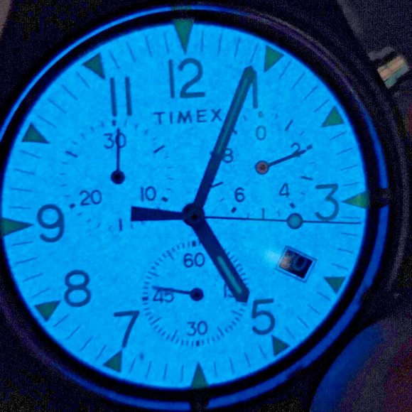 $175 MSRP~ Timex MK1 Aluminum Chronograph 40 mm Reflective Strap Watch - Picture 4 of 8